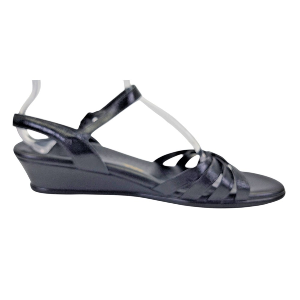 SAS Women's Strappy Quarter Strap Black Patent Leather Wedge Sandals Size 11 S - Picture 5 of 14